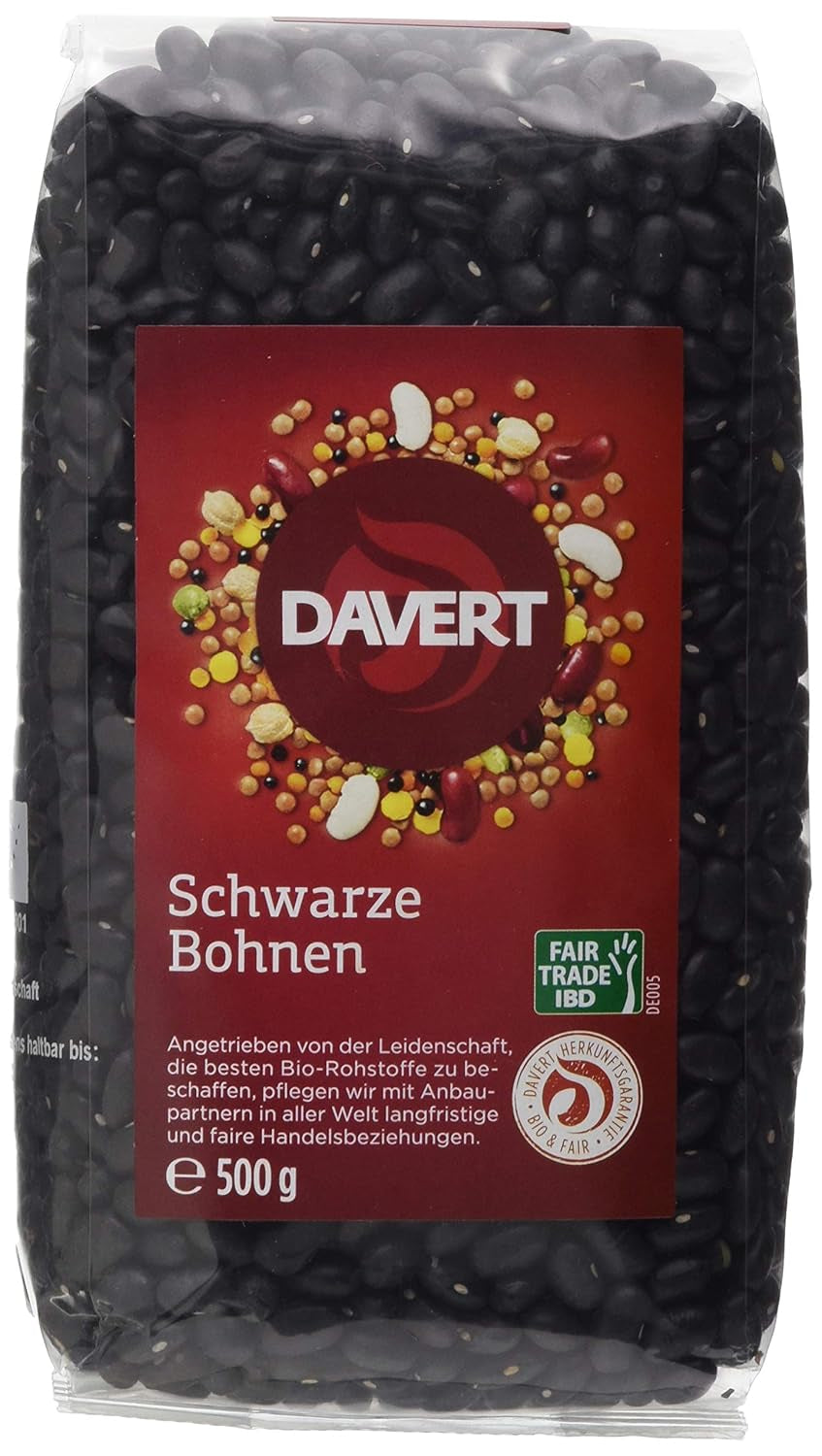 Davert svarta bönor (1 x 500 g)