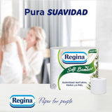 Regina Soft Bamboo toalettpapper, 40 rullar, 3 lager, 160 ark, naturlig mjukhet för din hud, bambu fibertoalettpapper, pappersförpackning, Fsc-certifikat