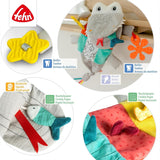 Fehn Baby Handdocka Krokodil - Plyschleksak med skallra, prasslande papper, bitring och gnissling - Babyhanddocka - Poppande leksak för spädbarn och småbarn 6+ månader Babyleksaker Naty Shop