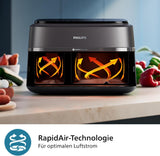 Philips Airfryer Dual Basket 3000-serien, 9L, 2 korgar, 2 diskar klara samtidigt, Rapidair-teknik plus varmluft Vitvaror Naty Shop