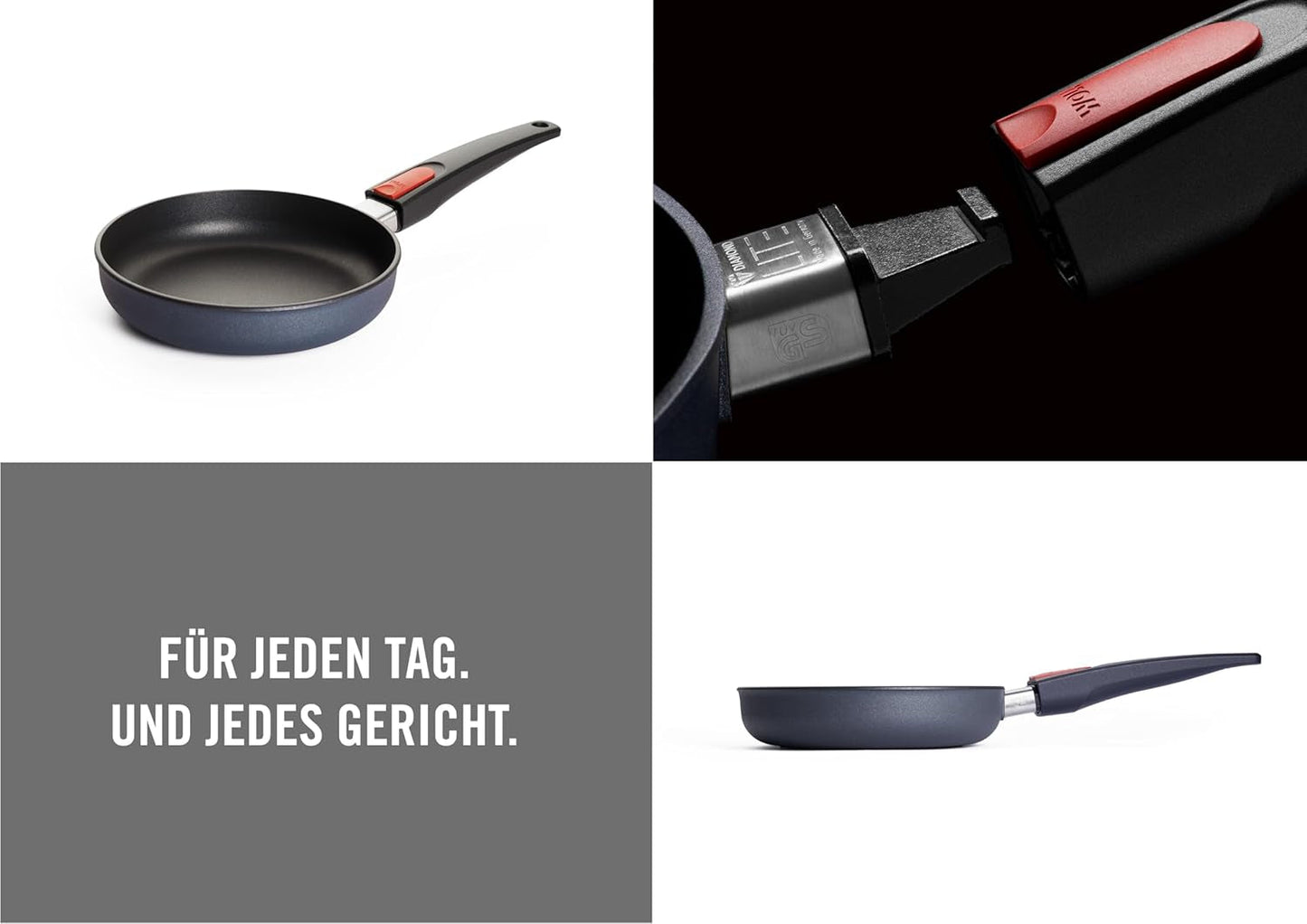 Woll Diamond Lite platt panna - Induktion -, Ø 20 Cm, 5 Cm höjd, Med avtagbart handtag - Lämplig för alla typer av hällar, Gjuten aluminium, Non-stick beläggning Grytor och kastruller Naty Shop