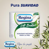 Regina Soft Bamboo toalettpapper, 40 rullar, 3 lager, 160 ark, naturlig mjukhet för din hud, bambu fibertoalettpapper, pappersförpackning, Fsc-certifikat