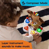 Baby Einstein, Drum & Learn Dean Musical Learning Toy - Multisensorisk babyleksak, 2 spellägen, färger, former och instrument, 50+ ljud, från 6 månader Babyleksaker Naty Shop