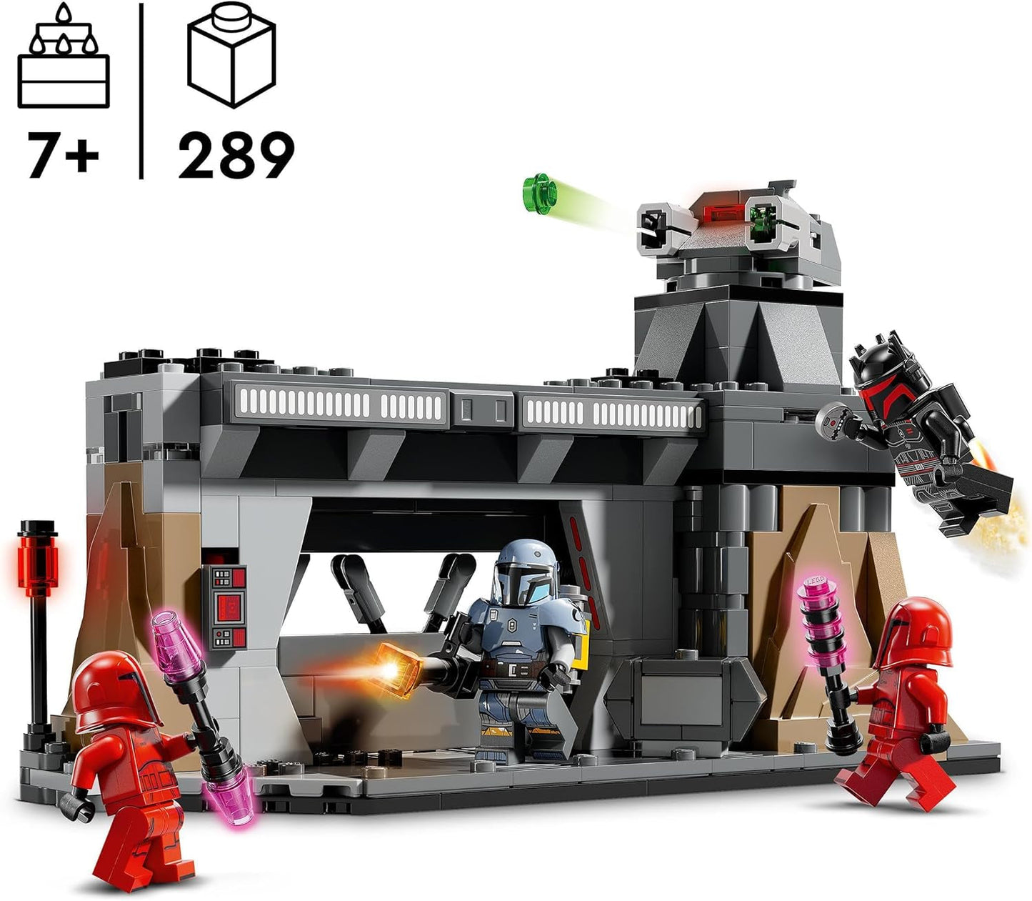 LEGO Star Wars: Mandalorian-duellen mellan Paz Vizsla och Moff Gideon, byggleksak för barn, presentidé för kreativa pojkar och flickor över 7 år, Mandalorian-leksak 75386 Byggset Beuche den LEGO-Store