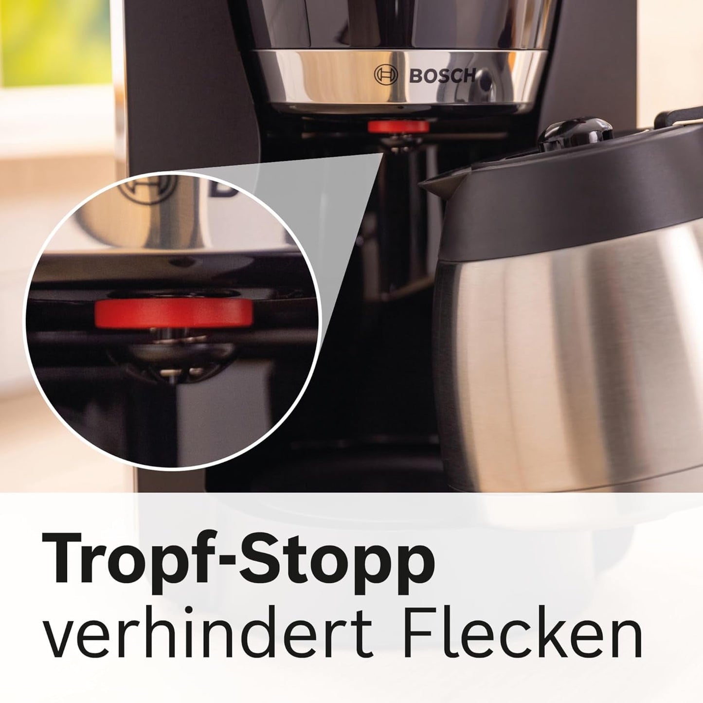 Bosch MyMoment TKA6M273 Filter Espressomaskin, 1L termokanna, 8-12 koppar, Anti-droppsystem, Roterande filterhållare, Avkalkningsprogram, Avtagbar vattentank, 1200 Watt, Mattsvart