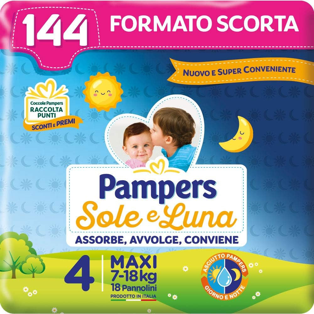 Pampers Sun and Moon blöjor, unisex, junior, storlek 5 (11-25 kg), 120 blöjor