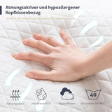 EGO HOME memory foam kudde 40x80 cm med strimlat memory foam - Andas, ergonomisk nackstödskudde för sido-, rygg- eller magslipare - Oeko-Tex certifierad - Tvättbart fodral