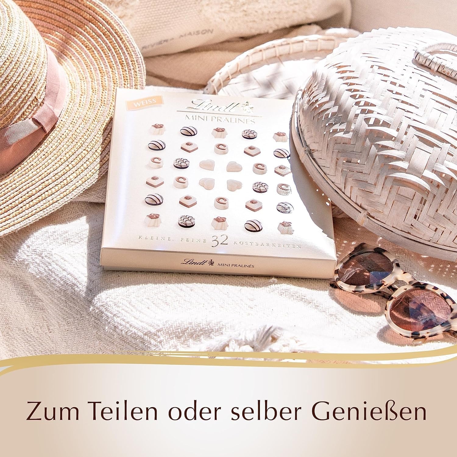 Choklad - Mini vita praliner | 90 g | Ask med 18 praliner i 6 läckra sortiment | Gåva av choklad | Chokladpresent (paket med 3)