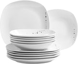 Mäser Fadilla Series 42-delade kombinationsservisset 6-personers porslinsservisset Vit Svart Grå