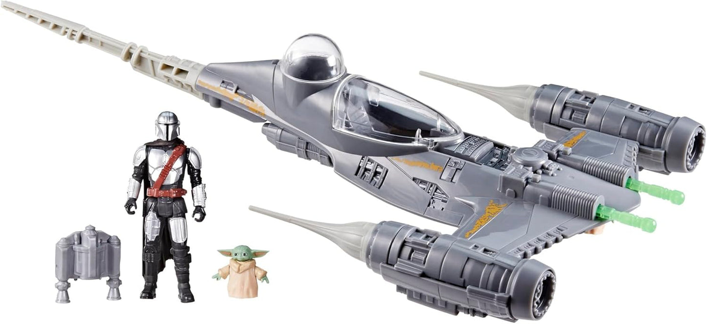 Star Wars Epic Hero Series N-1 Starfighter of the Mandalorian Stora actionfigurer och spännande tillbehör för spännande manövrar Spännande gåva Actionfigurer Naty Shop Standardtitel