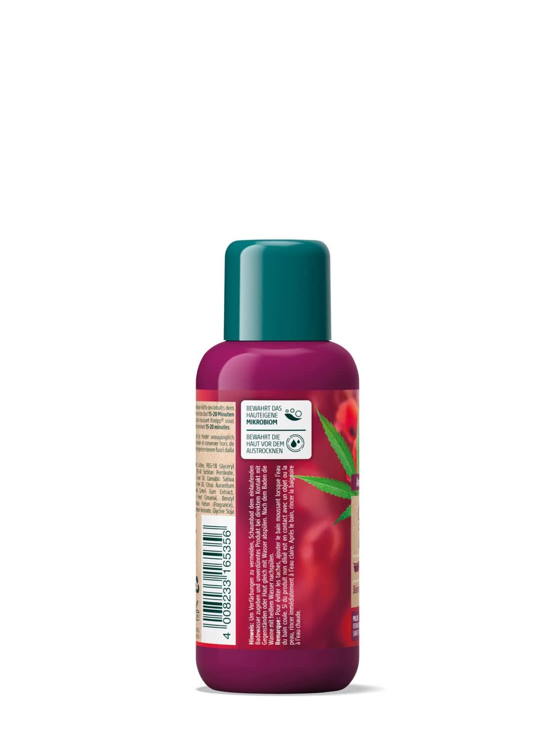 Kneipp Aroma, badtillsats med naturliga oljor av röd vallmo och hampa, för en mjuk och len hudkänsla, 100 ml Dusch och bad Naty Shop