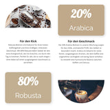 SEEBÄR KAFFE - Extra starka kaffebönor - 500g - Låg syra och intensiv arom - Hela bönor för helautomatiska kaffemaskiner, espresso och fransk press - Hög koffeinhalt och låg syra
