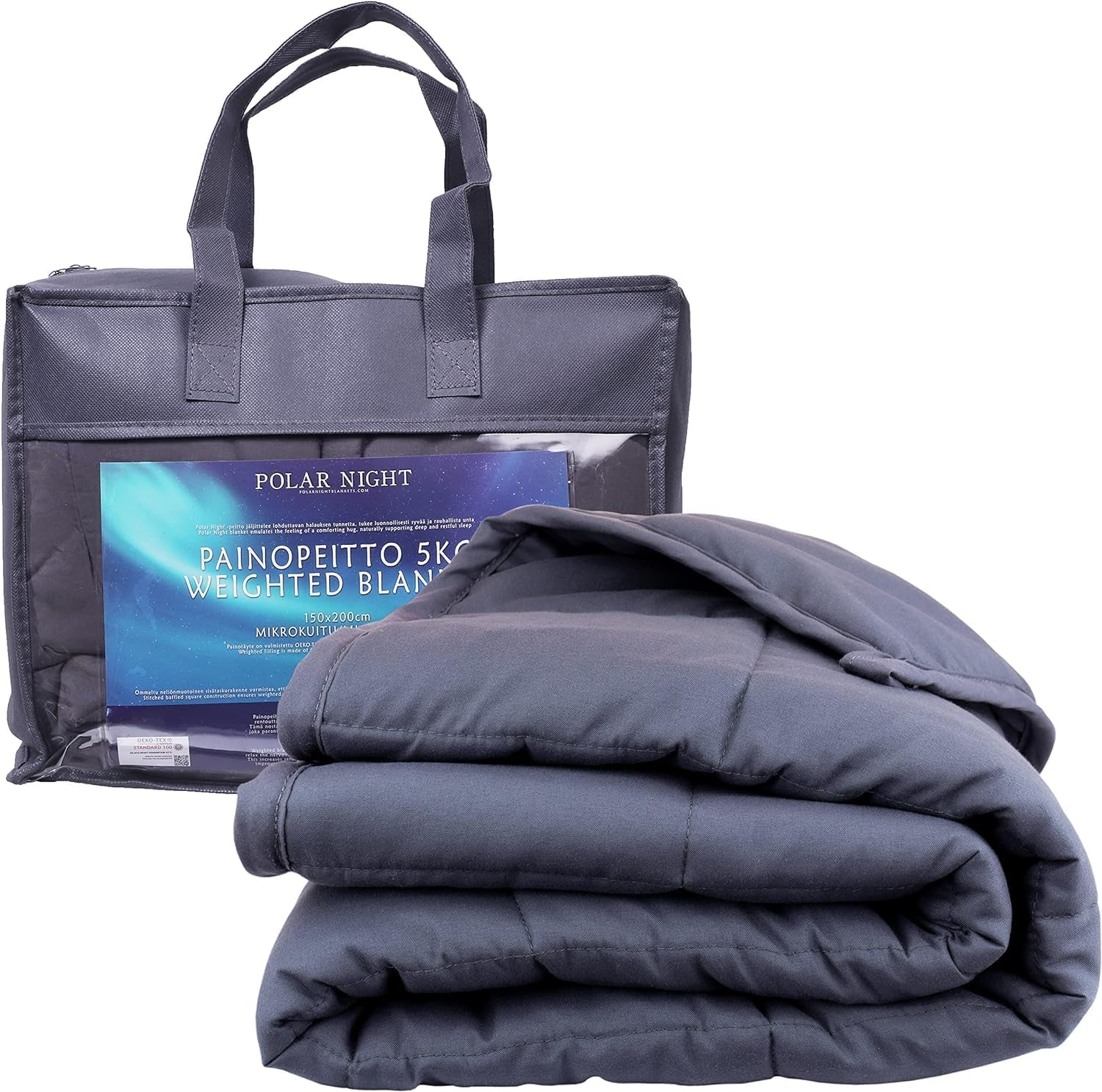 Polar Night tyngd filt för vuxna 150 X 200 Cm, 9 Kg - Tyngd filt för djup sömn, tung filt, terapifilt gjord av 100 % mikrofiber, avkopplande filt Oeko-Tex® 100 Standard täcke Sängar och filtar Polar Night 155 X 220 kg 13,0 kg