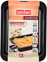 Zenker Ofenbackform (33 X 5 X 25 Cm) SPECIALMATlagning, Rechteckige Auflaufform Mit Enamelle-Versiegelung, Backform Mit Extra Hohem Rand (Farbe: Schwarz), Menge: 1 Stück Formar och plåtar för bakning Naty Shop