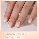 False Nails Set - 240 st Korta fyrkantiga naglar Soft Gel Model Naken Vit Gradient Fake Natural Lime On Fake Nails For Women DIY (Nude Gradient, 240X)