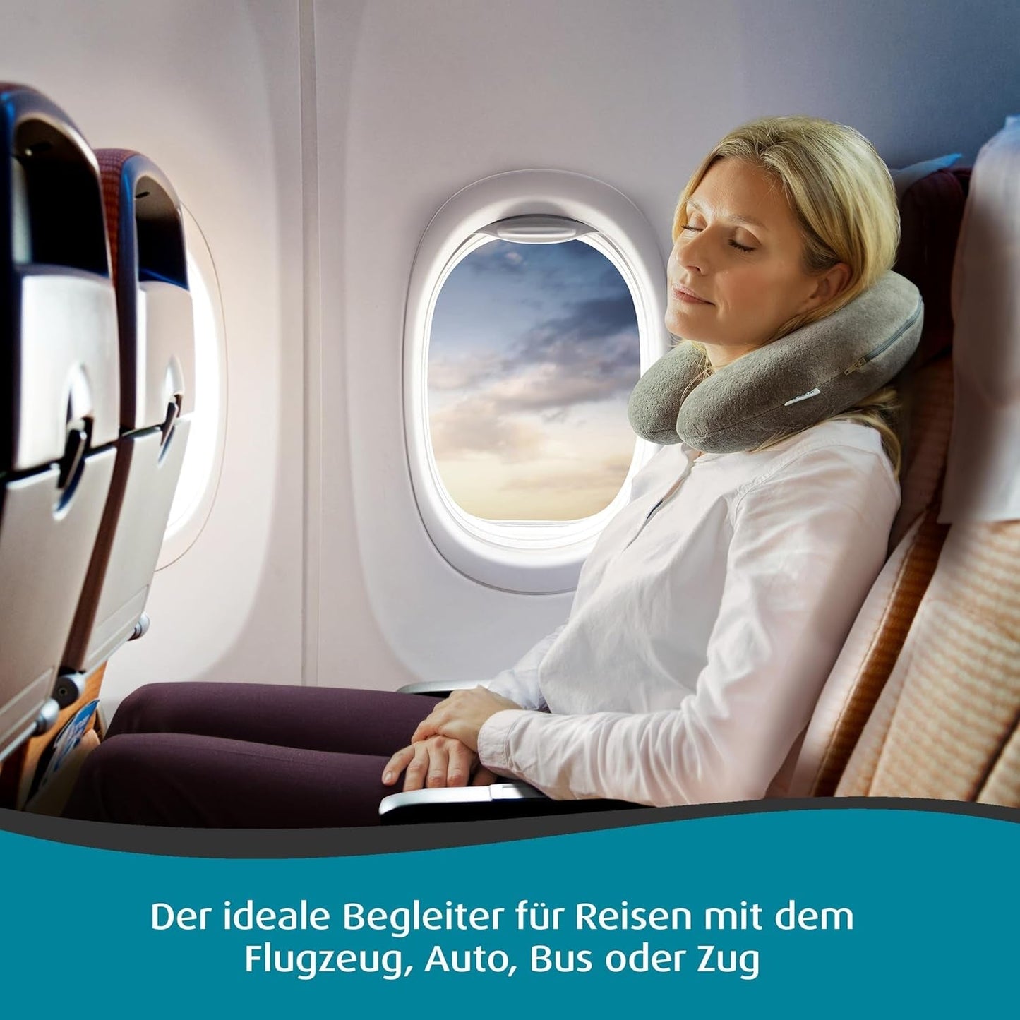 TEMPUR Transit Resekudde Bekväm viskoelastisk nackkudde Material Idealisk för resor med buss, tåg, bil eller flygplan 30 x 28 x 8 cm