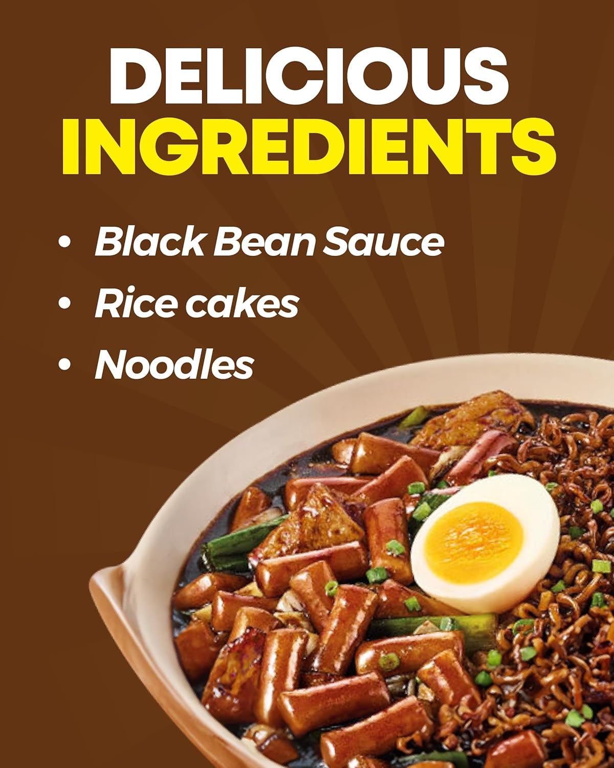 NONGSHIM Rapokki (Jjajang, 400 ml) – äkta koreansk gatumat, ramen och riskakor, svarta bönor; snabb och enkel att tillaga, klar på 4 minuter