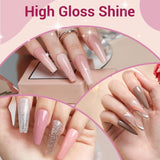 Modelones 35st Gel Nagellack Set, UV Nagellack Set med 48W lampa, Naken Brun Vit Rosa Gel Nagellack Set, UV Gel Nagellack Set med Top Coat Base Nagelstudio Set