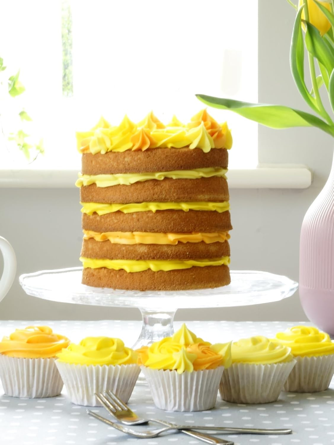 Sugarflair Pasta Food Coloring Yellow Set med 4 Pasta Food Coloring Fondant Marsipan Sugar Paste Buttercream och mer: Påsklilja Canary Yellow Creme Egg Melon Set om 4