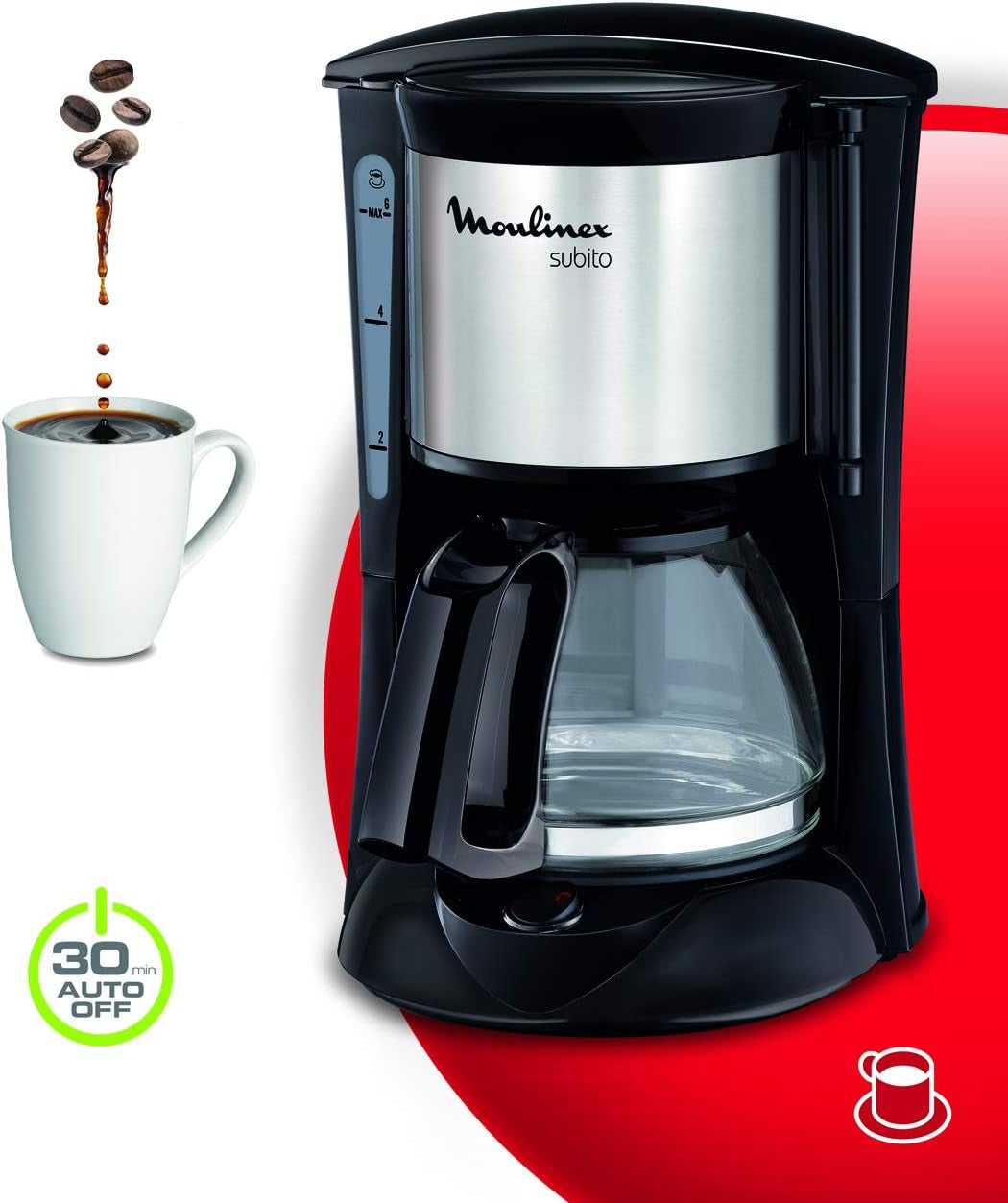 FG150813 Subito kaffebryggare, 6 koppar, Svart/Rostfritt stål