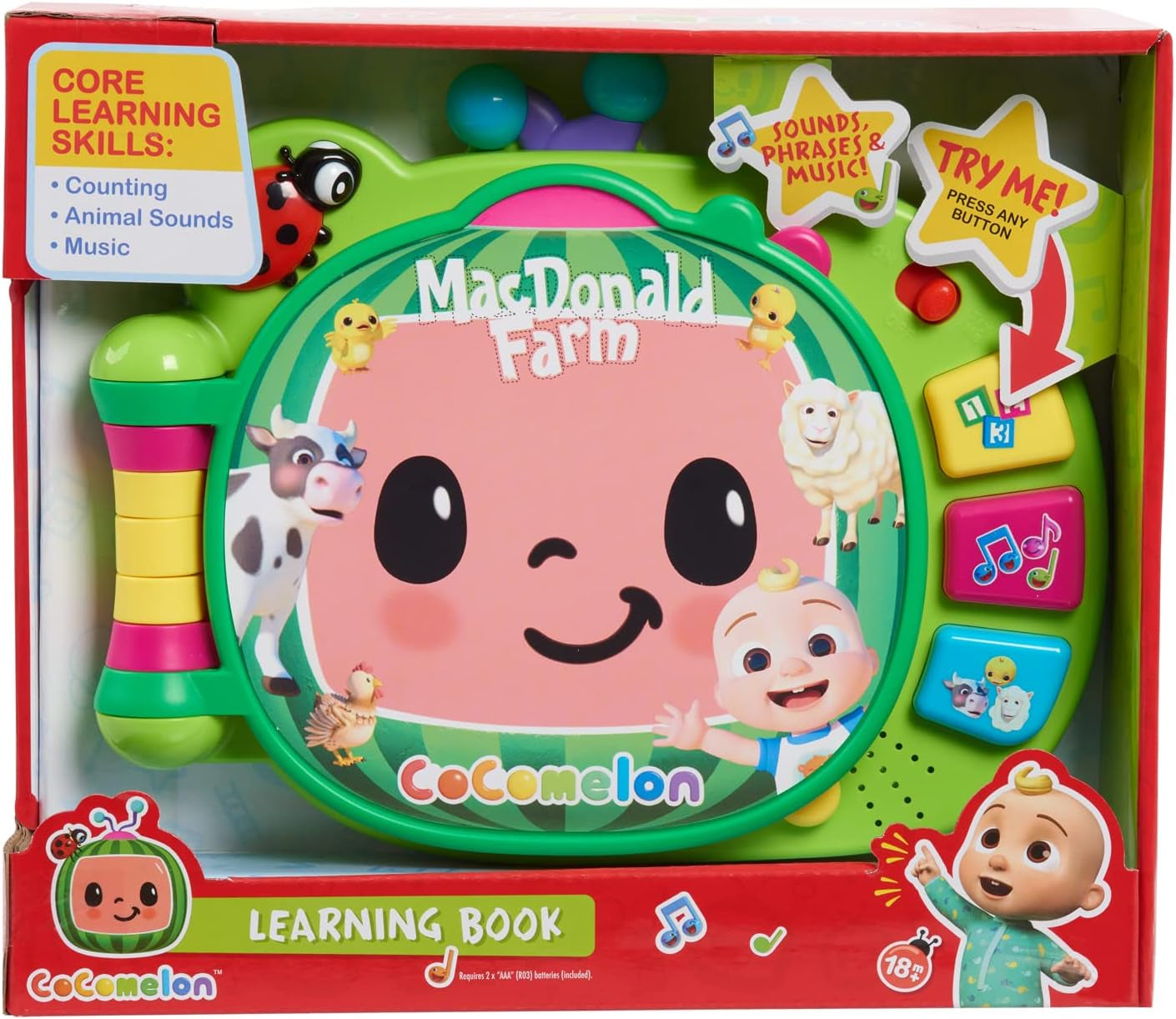 CoComelon , J.J lärobok, inlärningsfunktioner och elektronik, leksak för barn från 18 månader, CCM10 (fransk version) Bebe Toys Naty Shop