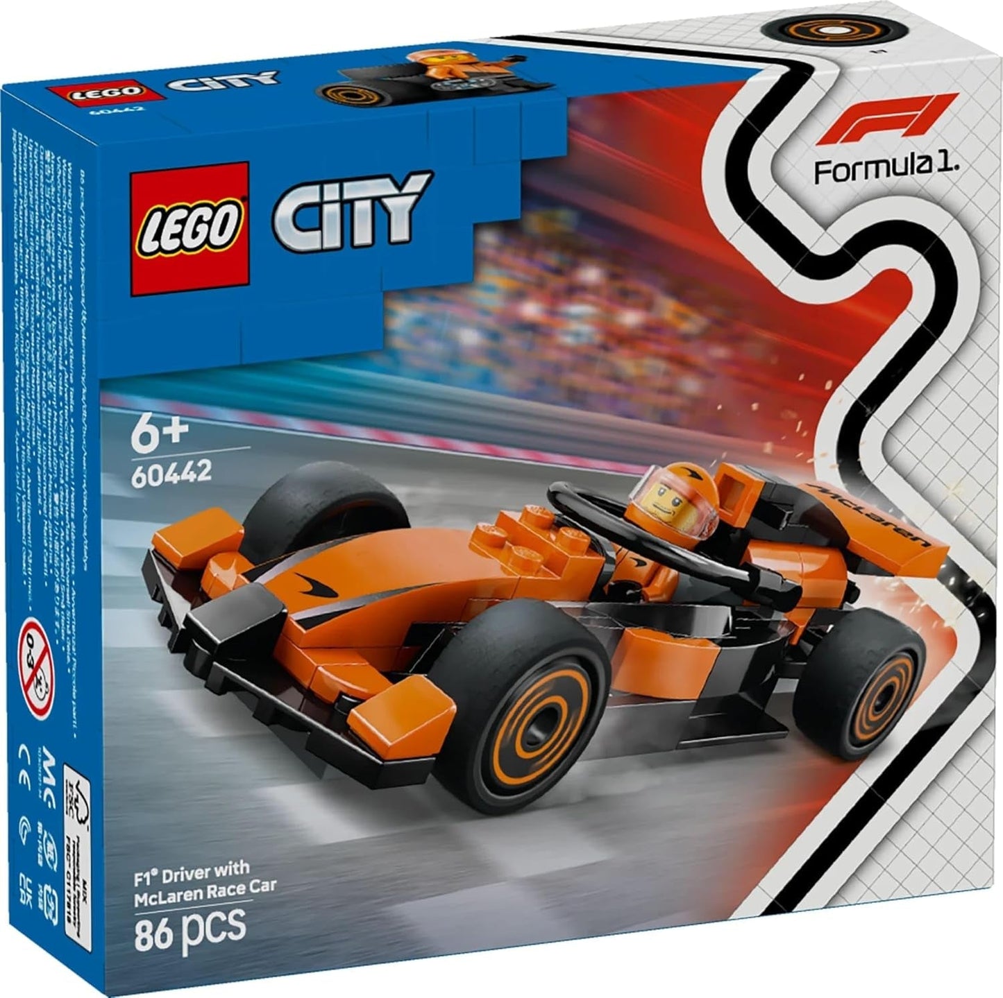 LEGO City F1 Racer med Mclaren racerbil - Formel 1 leksaksmodell med racerbil och minifigur - liten present till pojkar och flickor från 6 år eller motorsportfantaster 60442 Byggset Besuche den LEGO-Store