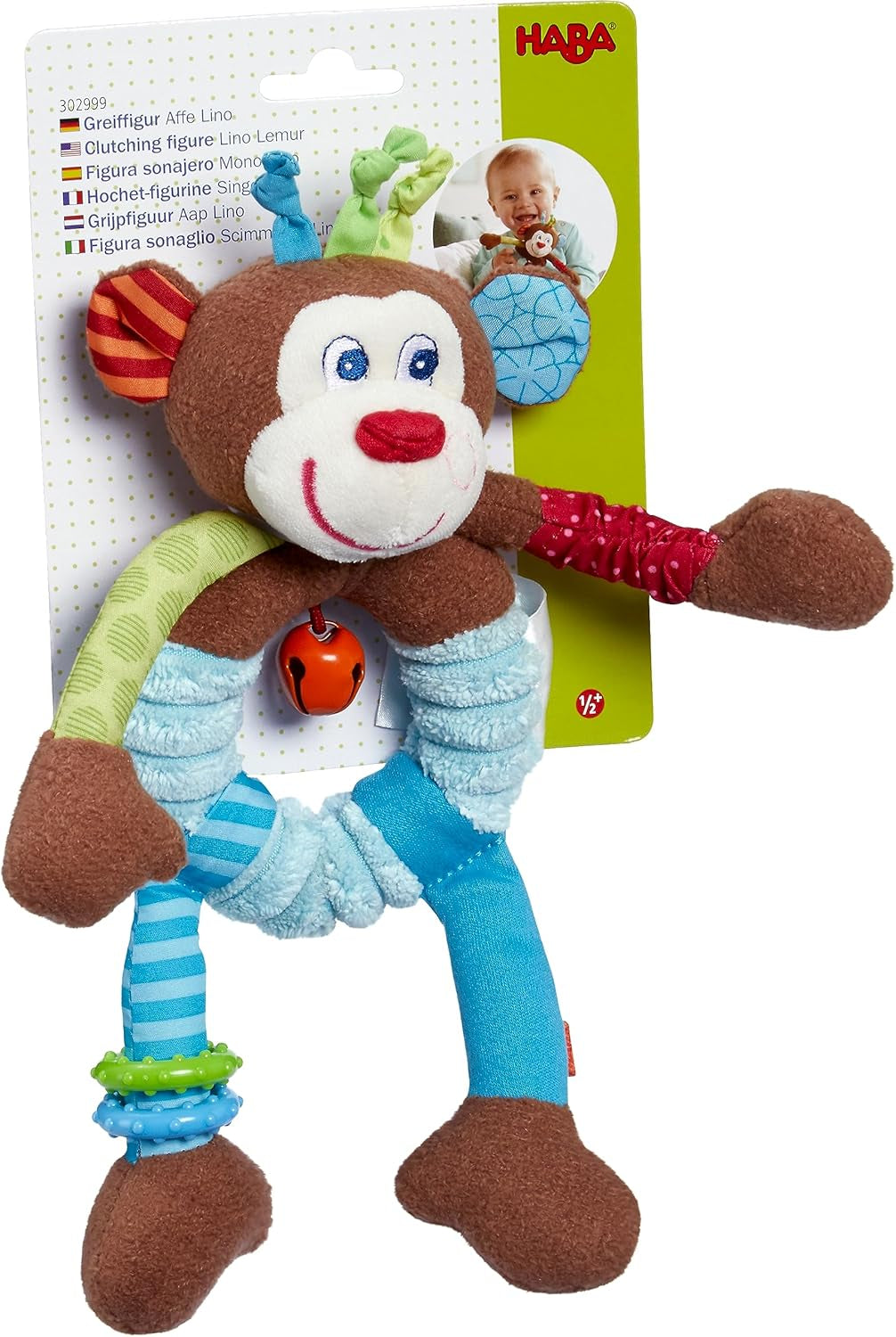 HABA 302999 - Lino apan, plyschleksak med massor av effekter att leka med och upptäcka, leksak för barn från 6 månader Leksaker Bebe Naty Shop