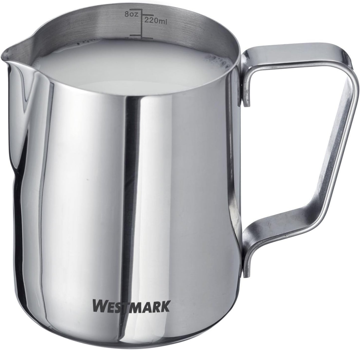 Westmark Brasilia Mjölkkaraff 200 ml - idealisk för kaffegrädde, mjölk, honung och andra kaffe- och tetillsatser, baristatillbehör - rostfritt stål