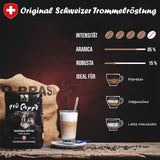 Café Crème Kaffeebohnen, würzig, kräftig, intensiv och gehaltvoll, Arabica och Robusta, Schweizer Trommelröstung, ganze Bohnen für Volllautomaten Schümli Royal 1 kg
