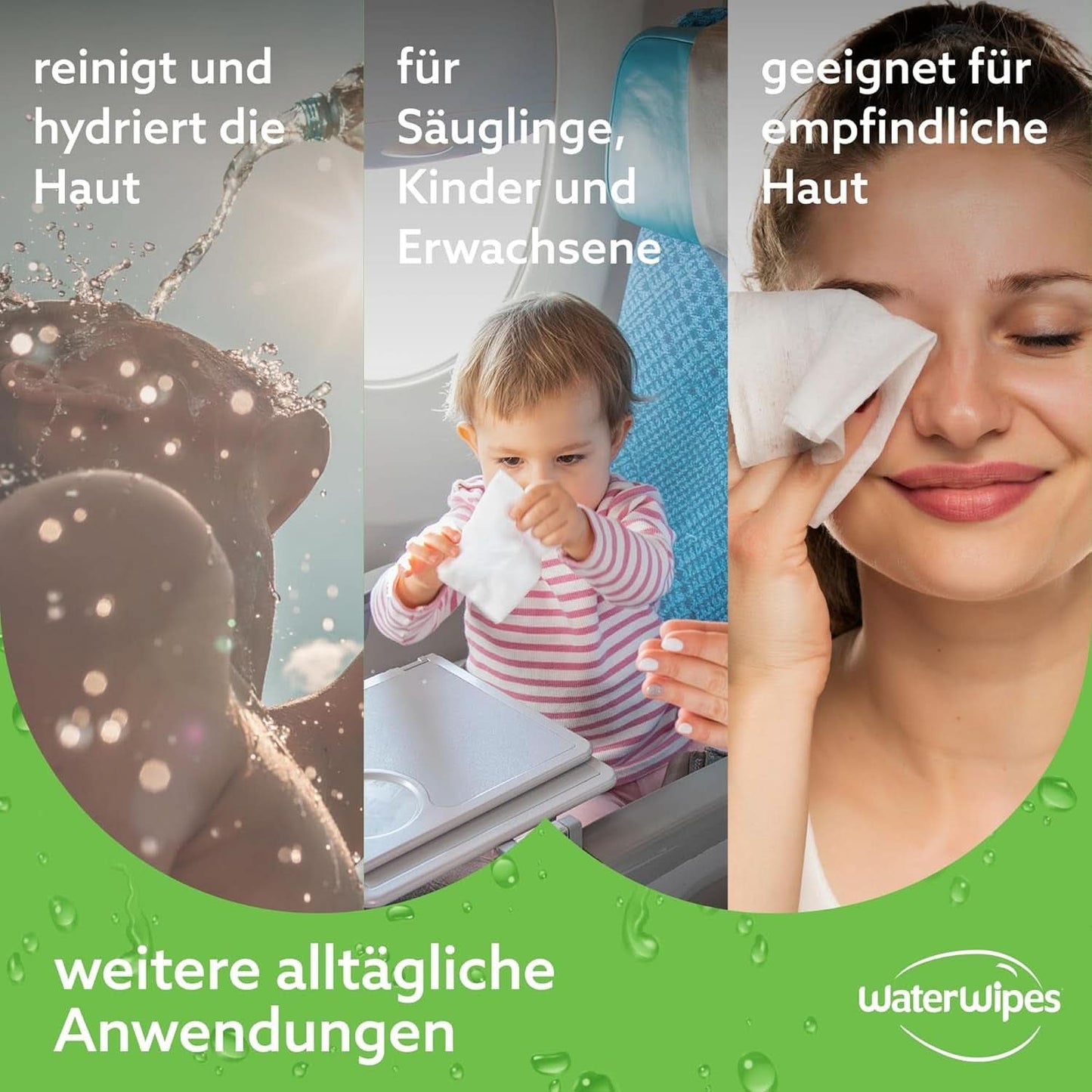 Vattenservetter Fuktande och rengörande babyservetter med 99 % vatten och aloe vera-extrakt Våtservetter för ansikte och kropp Naty Shop