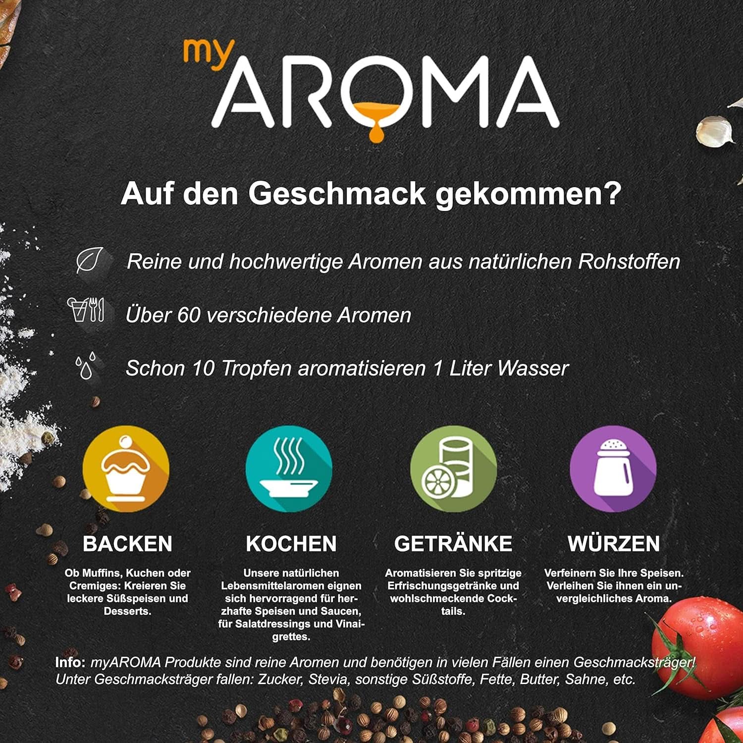 Myaroma | Set: Forest & Meadow - Ren naturlig smak med fruktsmak och fruktsmak (5 x 10 ml) | Sockerfria och osötade Naty Shop Sweeteners