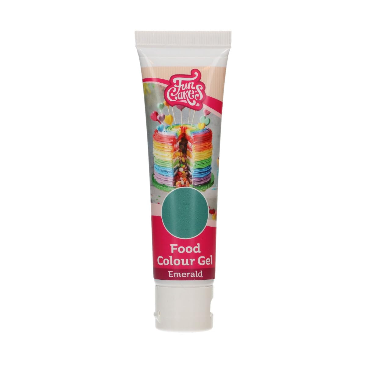 Funcakes Food Color Gel Emerald: Högkoncentrerad karamellfärg för deg, grädde, fondant och marsipan. Enkel dosering. En droppe för att skapa livfulla färger. Halal. 30 g.
