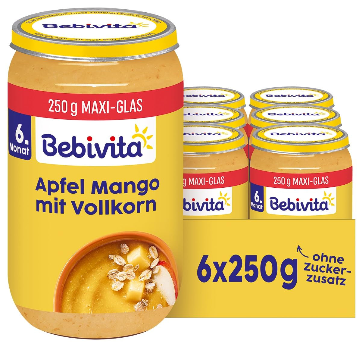 Frukt och flingor med äpple och mango och fullkorn, 250g, 6 st (6x250g)