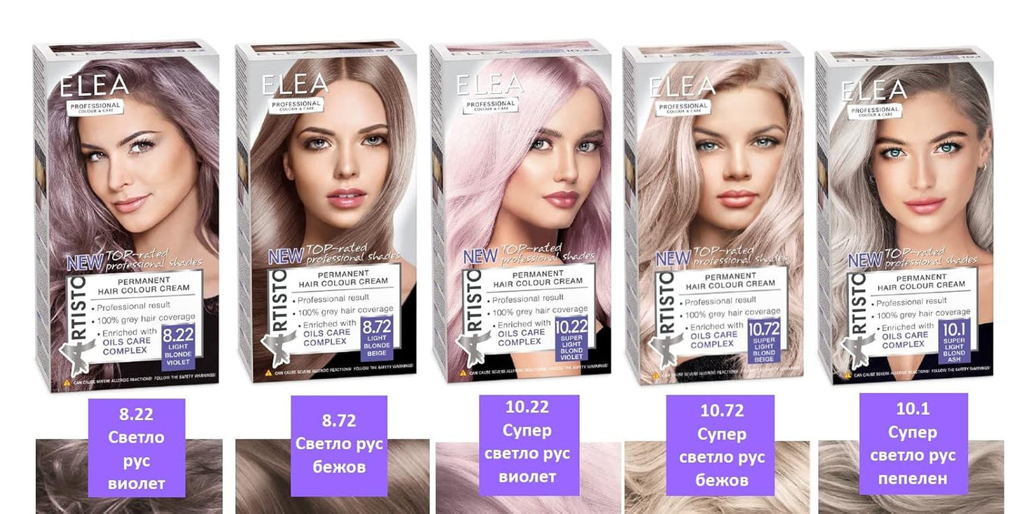 Color & Care permanent hårfärg 120ml, professionellt resultat, täcker grått hår, berikad med oljevårdskomplex-Långvarig hårfärg (10.1 Super ljus askblond) Hårfärgning Naty Shop