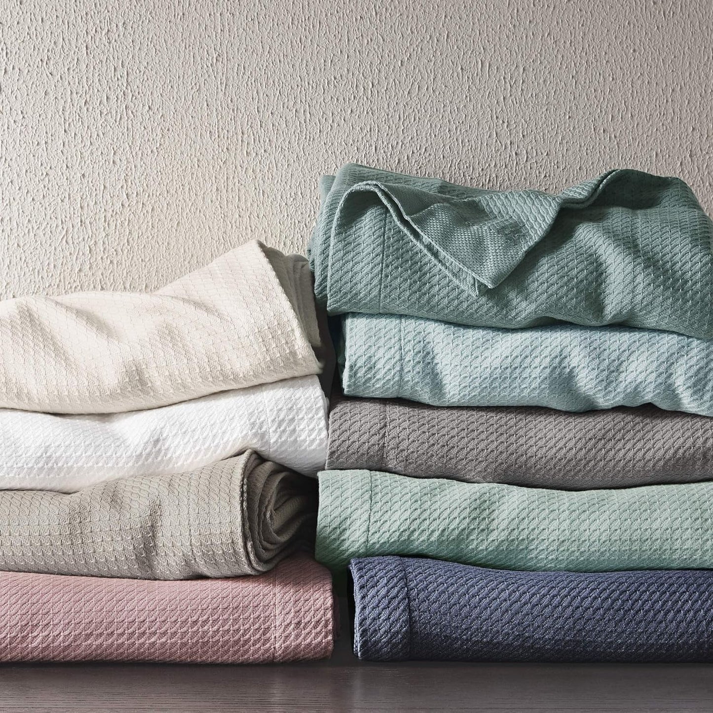 Madison Park 100 % egyptisk bomull Andas täckefilt Premium Stickad Lyxsäsong Lättviktsöverdrag för bäddsoffa och soffa Hel/Queen Bed Rose Naty Shop Täcken och täcken