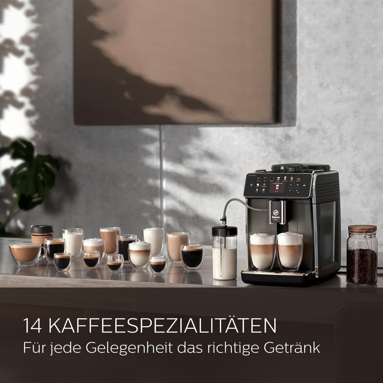 Saeco GranAroma automatisk espressomaskin - 14 kaffespecialiteter, intuitiv färgskärm, 4 användarprofiler, keramisk kvarn, 1500 watt (SM6580/10)