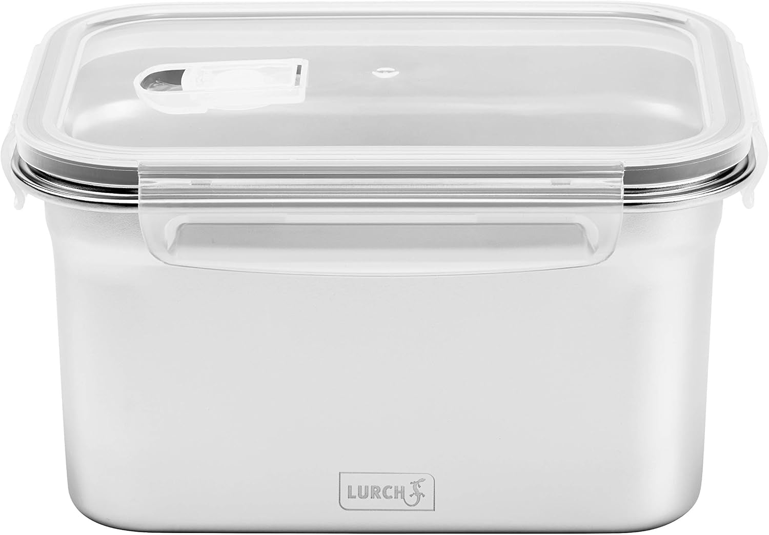 Lurch 240895 Lunchbox Högkvalitativt rostfritt stål Säkerhets-/förvaringslåda med BPA-fritt plastlock 2000ml klara matförvaringslådor Naty Shop 2000ml