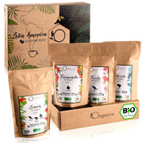 ORIGEENS Bio Kaffeebohnen Probierset 1kg | Premium Bio Arabica Kaffee Ganze Bohnen Set 4x250g | Traditionell Röstung | Kaffe Geschenkset