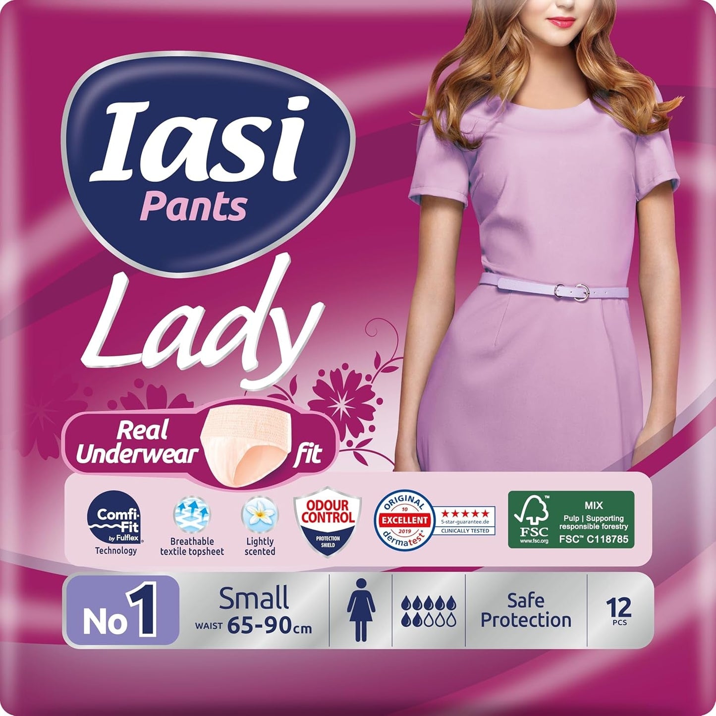 LADY Pants 48 Disponibel urininkontinensbyxor Absorbens Plus Size S för kvinnor 48 st