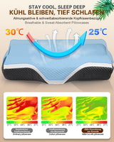 Nacksmärtskudde, ergonomisk ortopedisk nackkudde, sidobaksida buken Memory Foam Kudde, Antisnarkningskudde för män kvinnor (62 * 34,5 * 12/8cm) Cervikala ortopediska kuddar Naty Shop