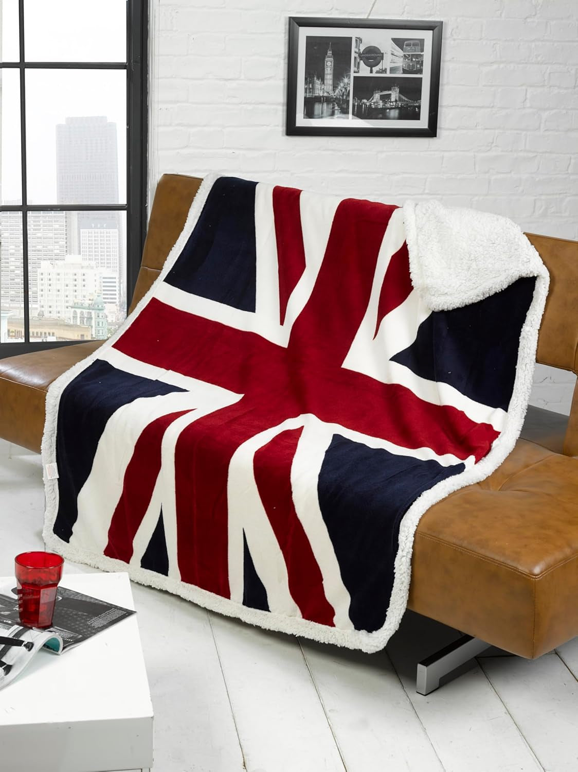 Rapport Union Jack Flag Extra Mjuk Fleece Säng/Soffa Filt Röd/Vit/Blå. Rapport sängar och filtar