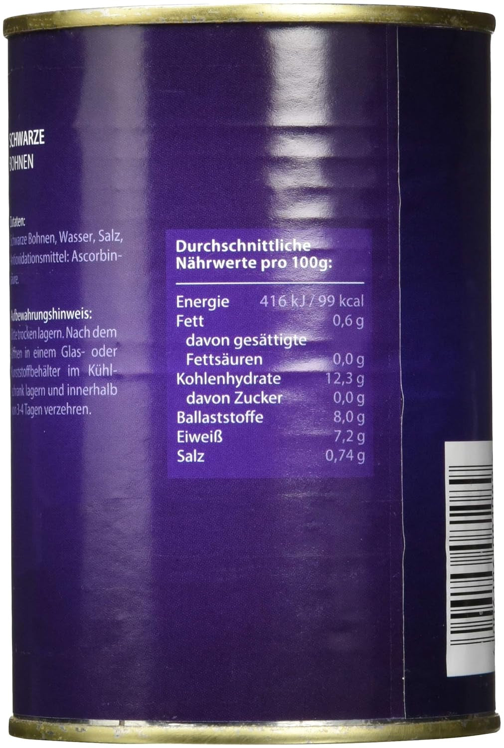 Svarta bönor, förpackning med 12 (12 x 425 ml)