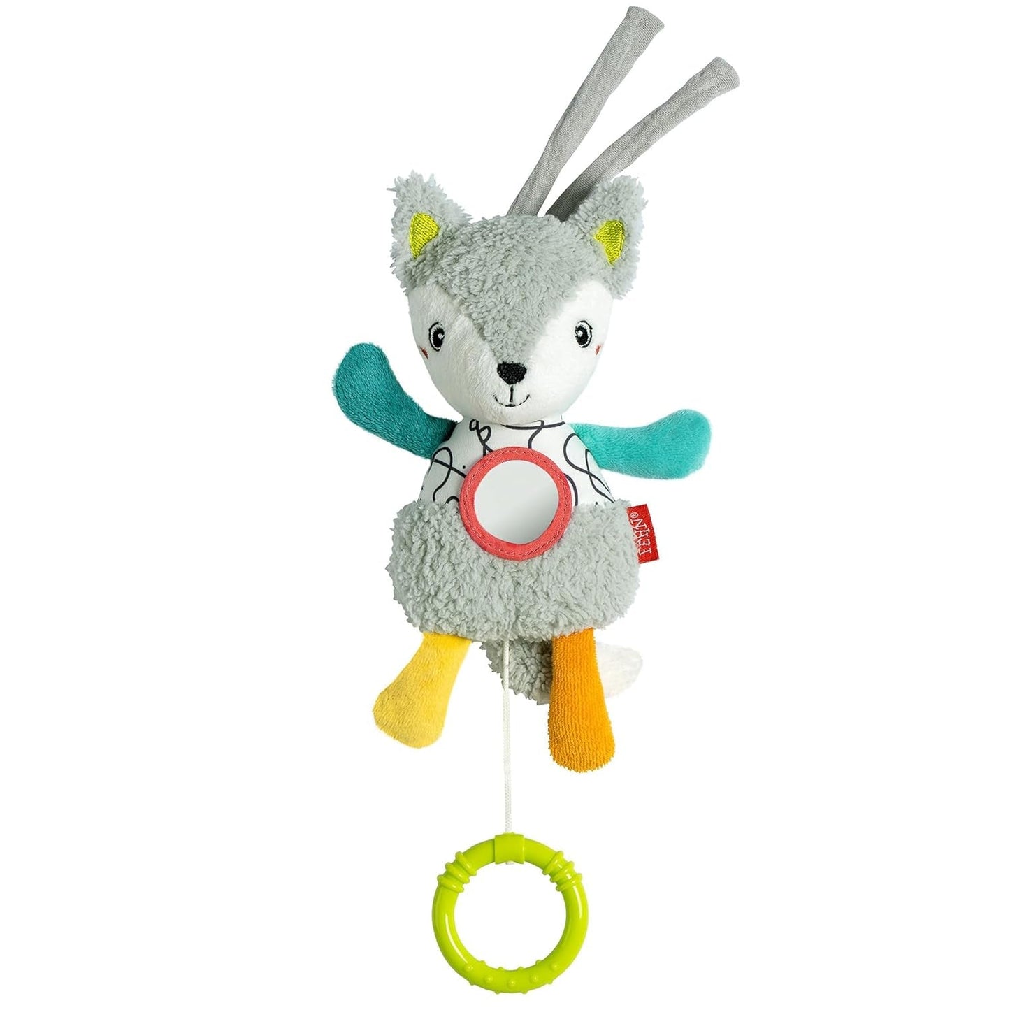 Fehn speldosa baby sömnhjälp får - plyschleksak med fäste - sömnhjälpslåt "Brahms vaggvisa" - barnleksak för resor och hem - musikleksaker för bebisar och barn Bebe Toys Naty Shop Fox