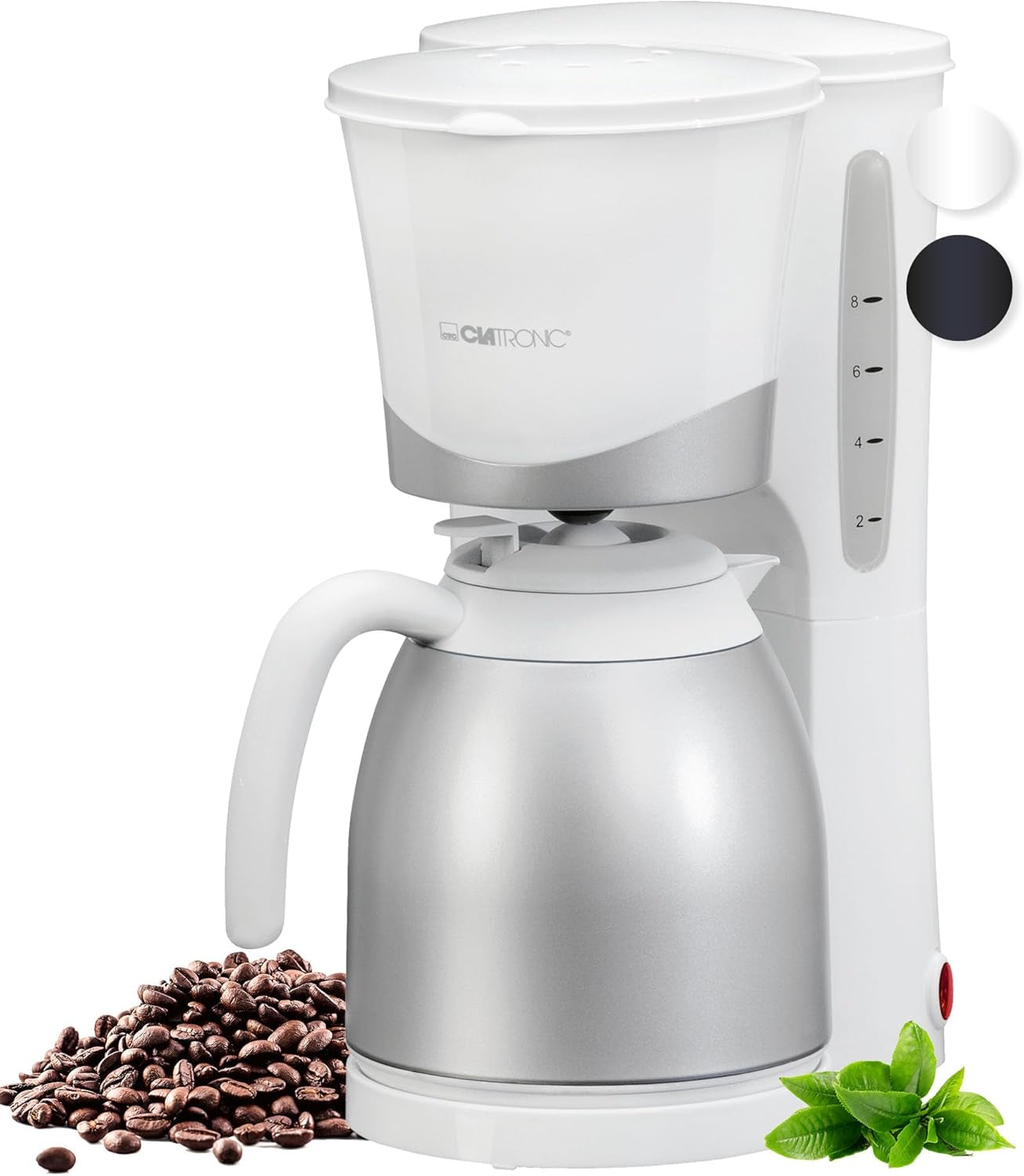 Clatronic® kaffebryggare med termos | för 8-10 koppar kaffe | utan temperaturförlust | kaffebryggare med filter | 1 liter | Espresso | Filterkaffebryggare med termos | KA 3327 svart