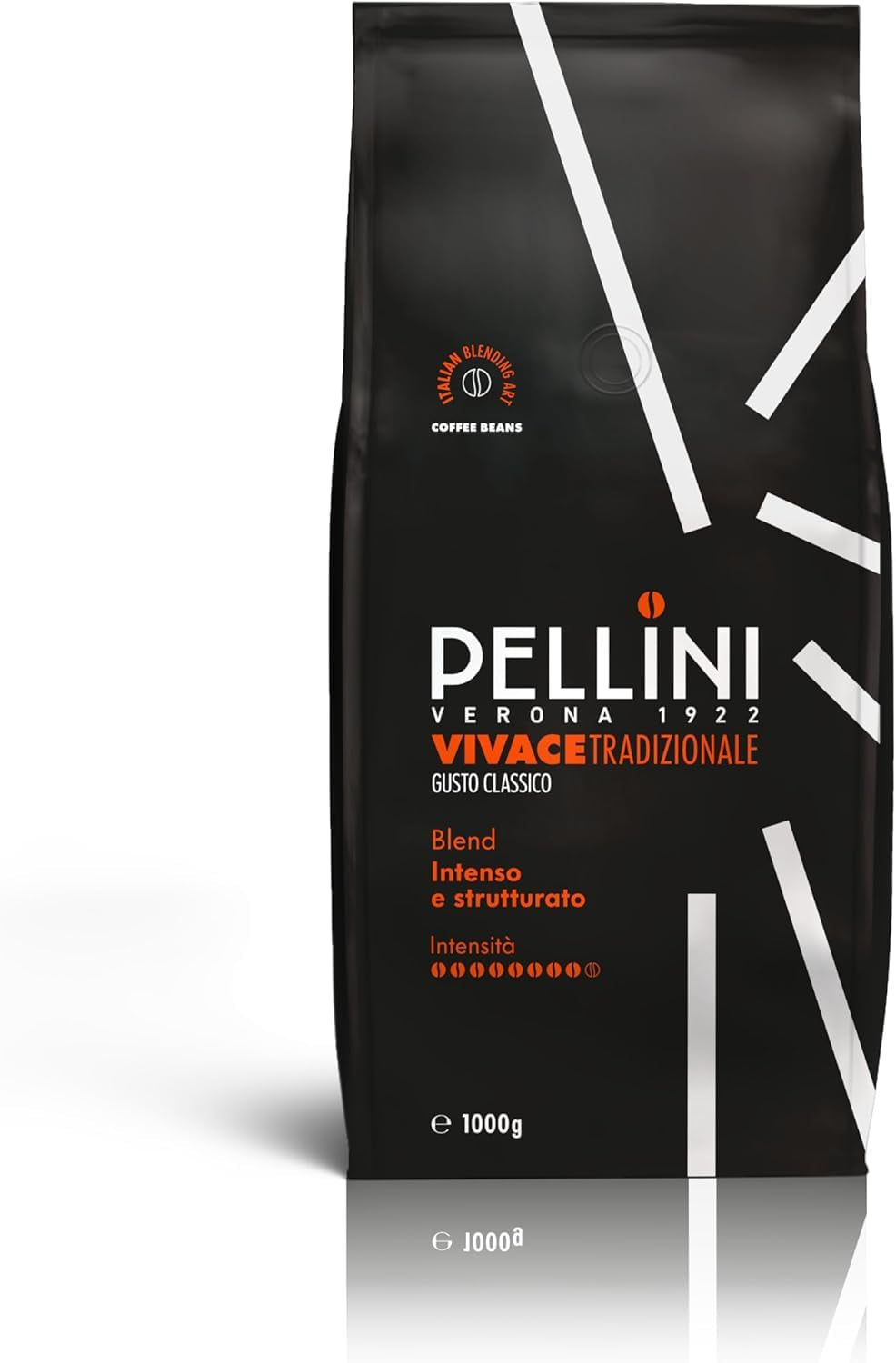 Pellini N.82 Vivace, Kaffeebohnen für Espresso 1 kg, Arabica- och Robusta-Mischung mit Kräftigem och Ausgefungem Gesmack, Mittlere Röstung