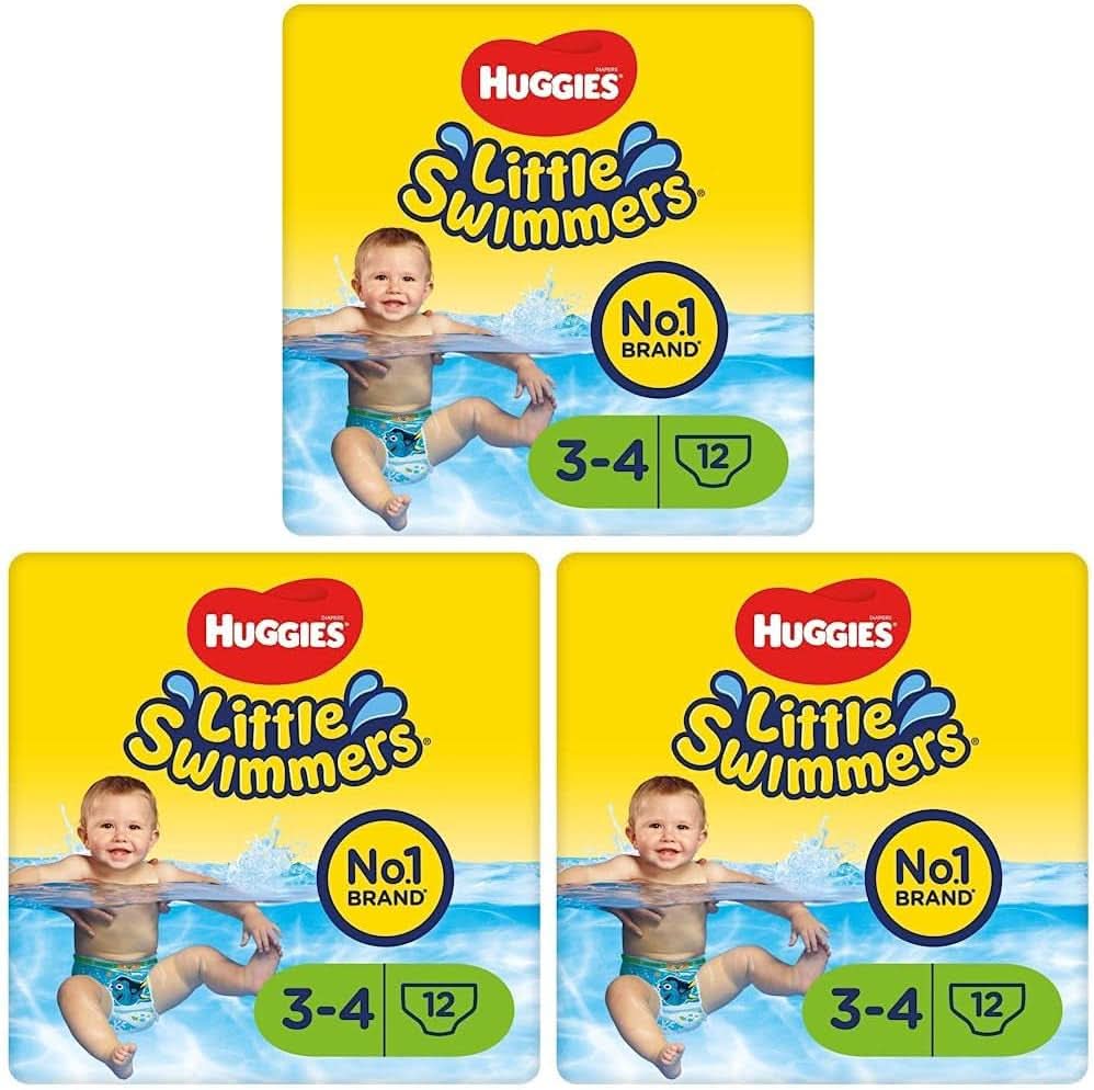 Huggies Little Swimmers Schwimmwindeln Größe 3/4 7-15 Kg 3Er Packung (1 X 12 Stück, Styck)) Naty Shop