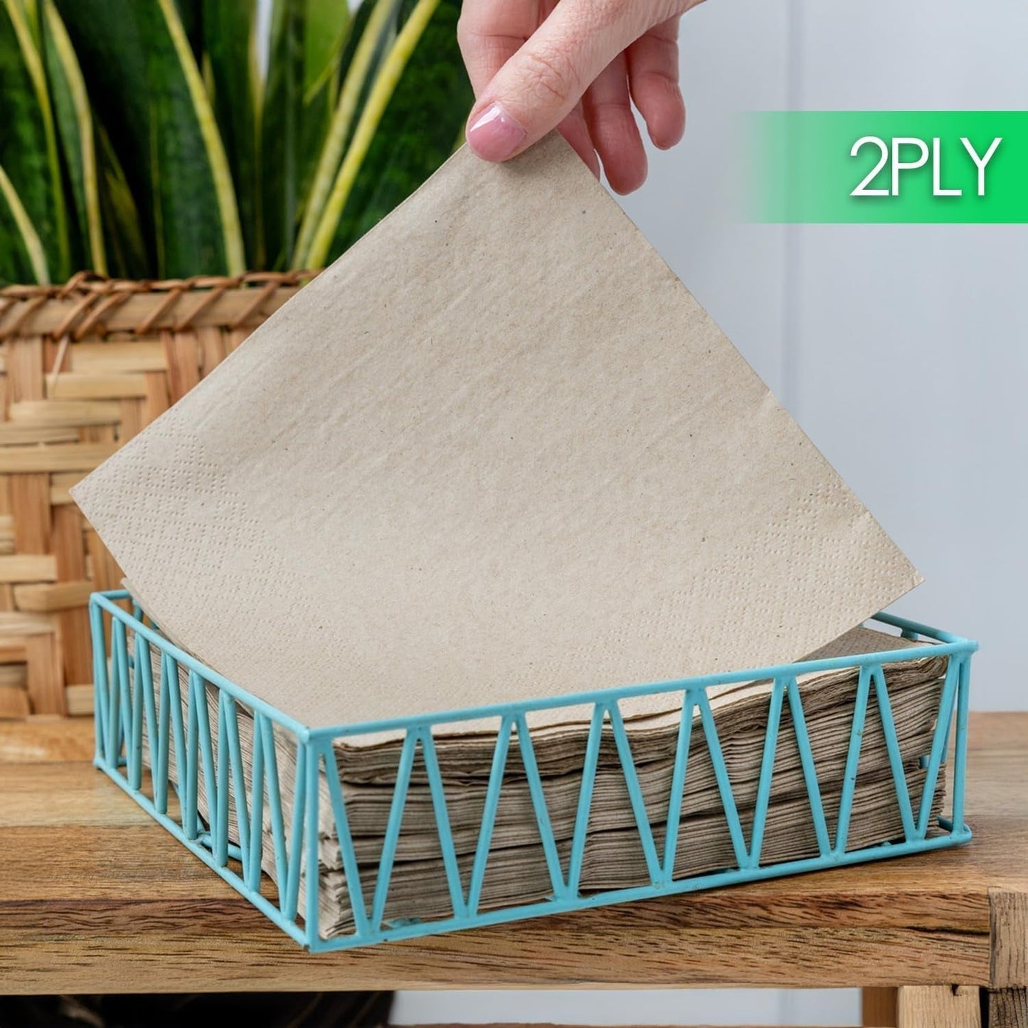 Bord Typ | 100 Bulk Pack mjuka återvunna pappersservetter Bruna engångsservetter för fest Lämpliga för dagligt bruk Miljövänlig Kraft Oblekt komposterbar Tillverkad i EU 2 Ply 33 cm