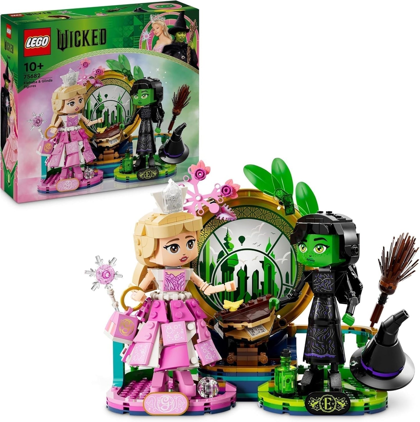 LEGO Wicked Elphaba och Glinda Dolls - Witches of Oz Collectible Figures Leksak - Kreativ present för flickor 10+ och filmfans - 75682 Byggset Besuche den LEGO-Store Standardtitel