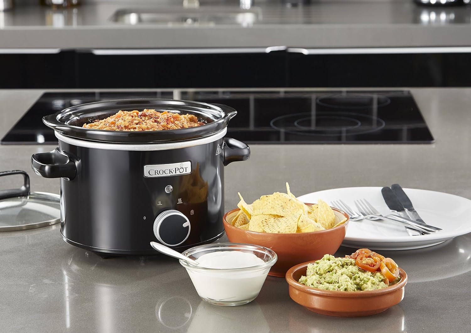 Slow cooker Crockpot, avtagbar keramikskål, lätt att rengöra, 2,4 liter (1-2 personer) Slow Cooker Naty Shop