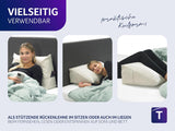 Traumnacht Cosy Ryggkudde, läskudde, 70 x 40 cm beige, avtagbart och tvättbart överdrag av 100 % polyester, praktisk sidficka, Oeko-Tex certifierad, tillverkad enligt tyska kvalitetsstandarder